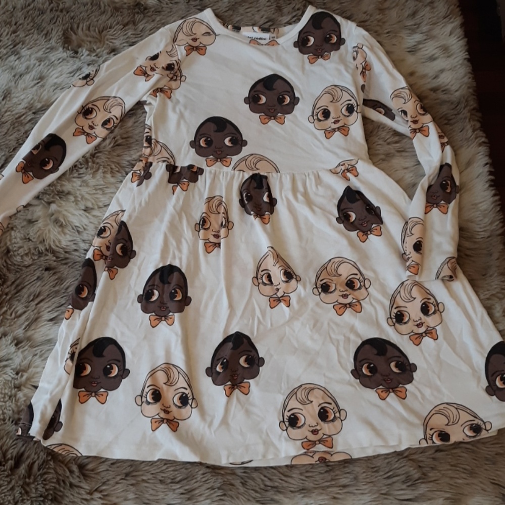 Euc Mini rodini organic cotton long sleeve dress